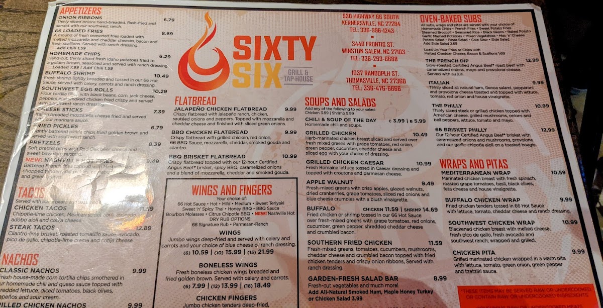 Sixty Six Grill and Taphouse Menu - Image 5